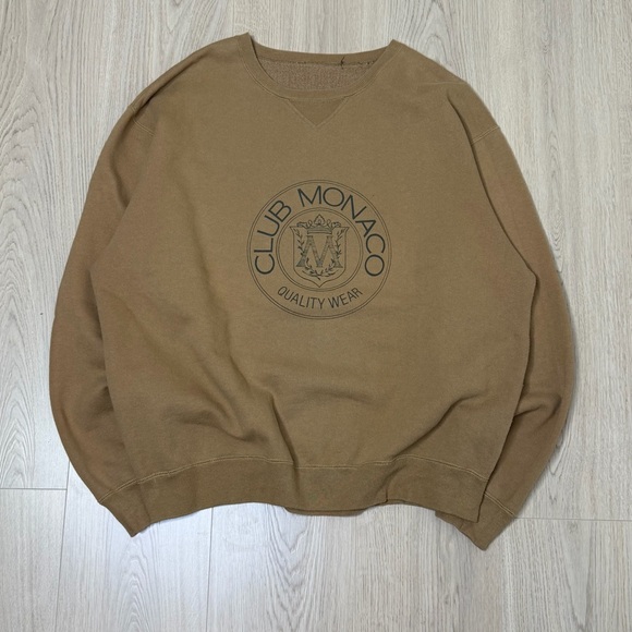 Club Monaco Other - Vintage Tan Club Monaco Crest Longsleeve Sweatshirt Mens XL 90s Casual Classic